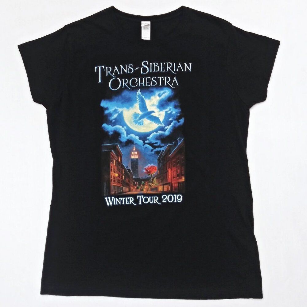 TRANS-SIBERIAN ORCHESTRA Winter Tour 2019 T-Shirt Moon Bird Rose Band Tee XXL